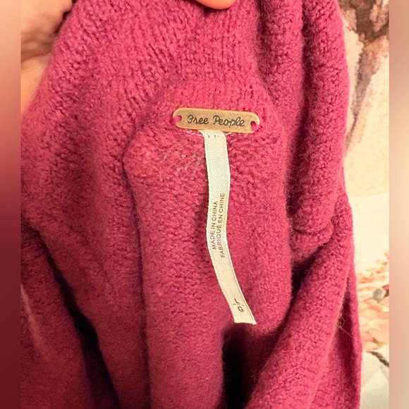 Free People Fuchsia Cowl Neck Sweater - Picture 2 of 5